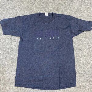 Santa Barbara California T-shirt M Blue Striped Vintage Cotton  Embroidered